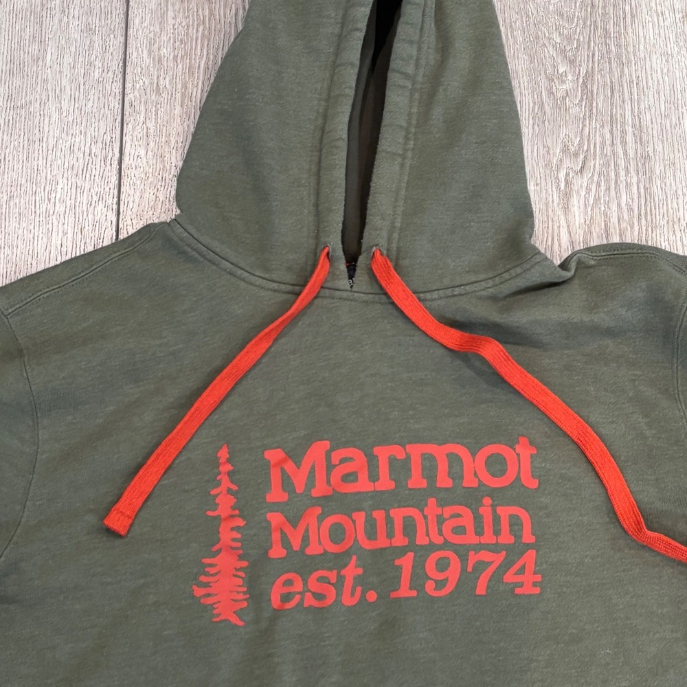 Marmot Mountain Hoodie Mens Large Green Outdoor Casual Hiking Gorpcore - Picture 2 of 8